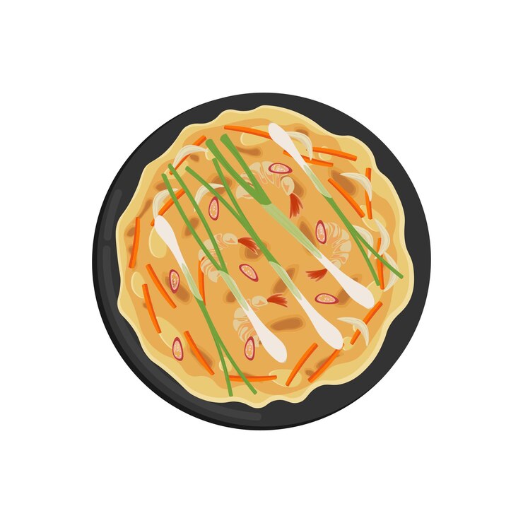 Logotipo de ilustración de panqueque de cebollino coreano de Pajeon