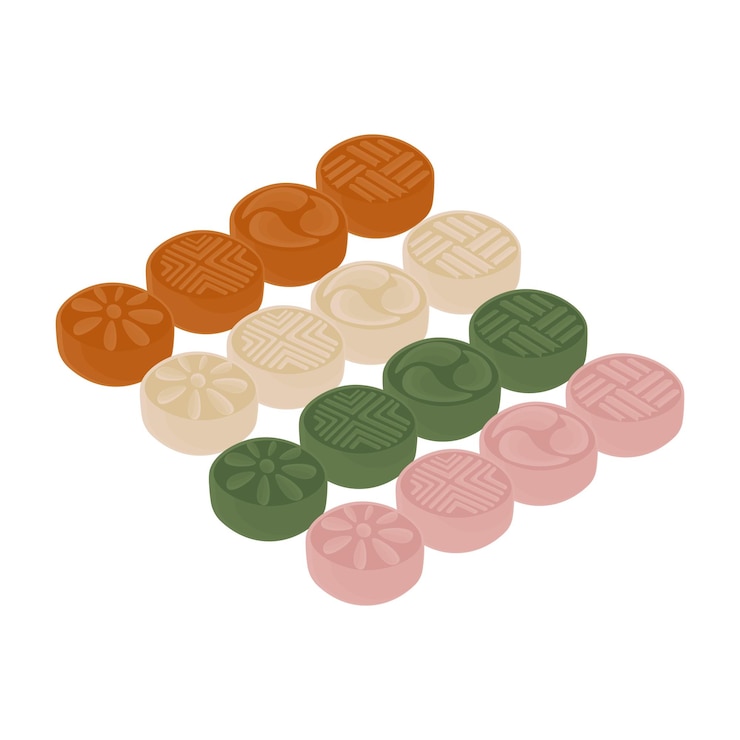 Logotipo de ilustración de pastel tradicional coreano Dasik
