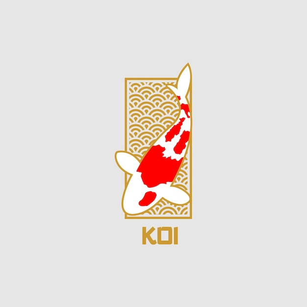 Vector el logotipo de la ilustración del pez koi dorado