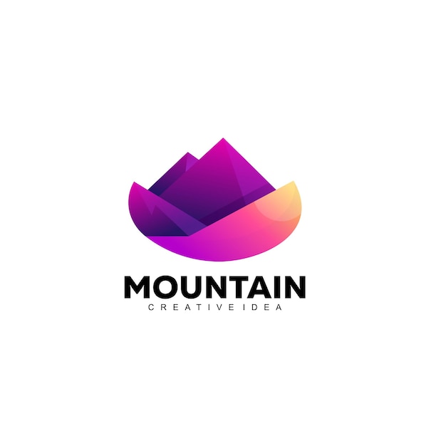 Logotipo de ilustración de plantilla de diseño de icono de montaña