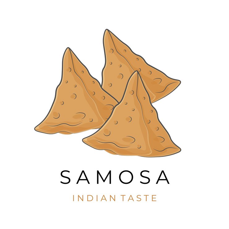 Logotipo De Ilustración De Samosa De Comida India