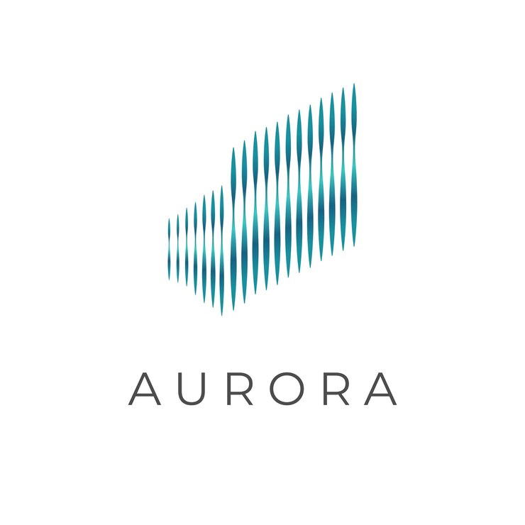 Logotipo de ilustración simple de Aurora con colores degradados