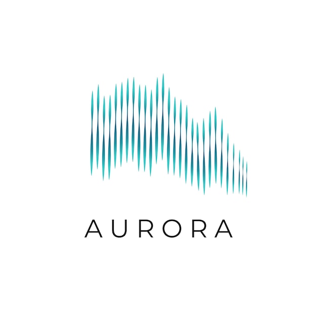 Logotipo de ilustración simple de Aurora con hermosas ondas de color