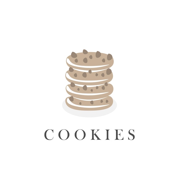 Logotipo de ilustración simple de galleta deliciosa