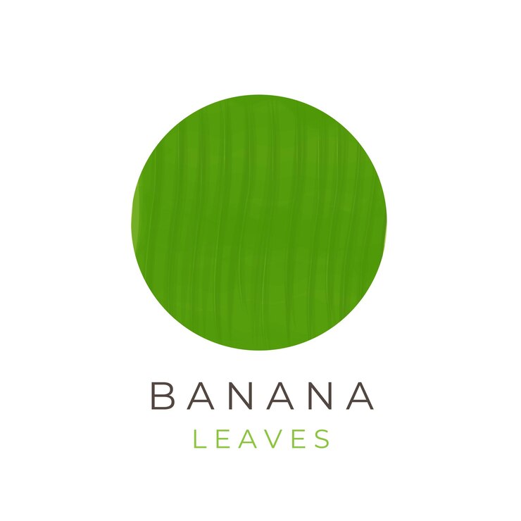 Logotipo de ilustración simple de hoja de plátano redonda