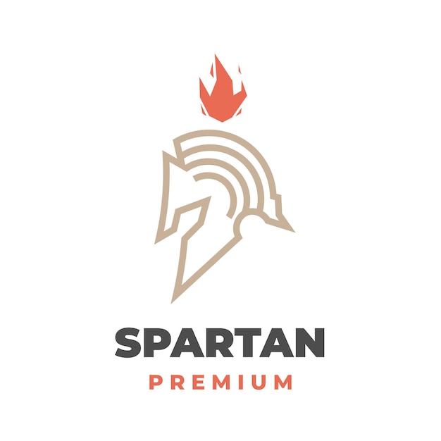 Logotipo de ilustración simple de Spartan Line Art