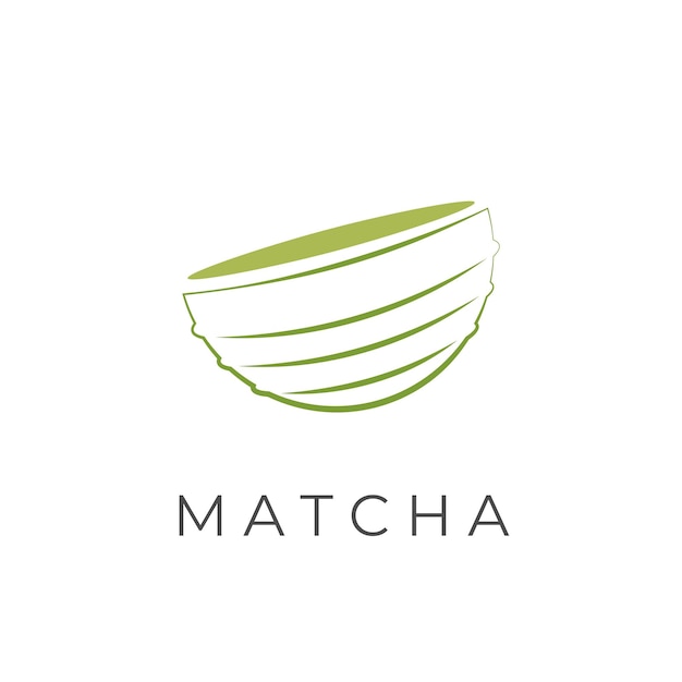 Logotipo de ilustración de tazón de té Matcha simple