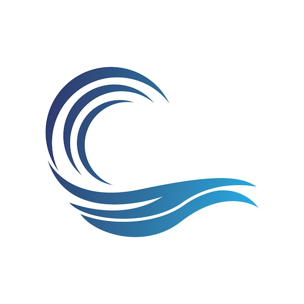 El logotipo de la ilustración del vector de ondas de agua