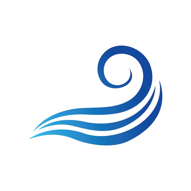 El logotipo de la ilustración del vector de ondas de agua