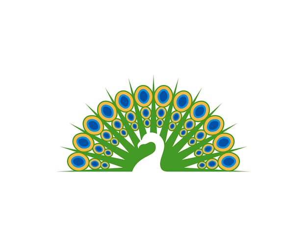 Logotipo de ilustración de vector de pavo real de belleza