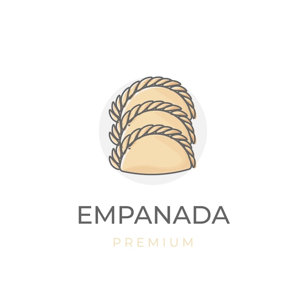 Logotipo de ilustración de vector simple de empanadas de dibujos animados