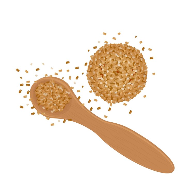 Vector logotipo de ilustración vectorial de azúcar marrón con una cuchara de madera