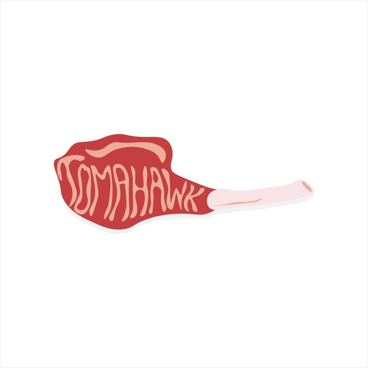 Logotipo de ilustración vectorial de carne Tomahawk