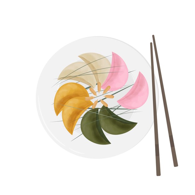 El logotipo de la ilustración vectorial El clip art del pastel Songpyeon Chuseok
