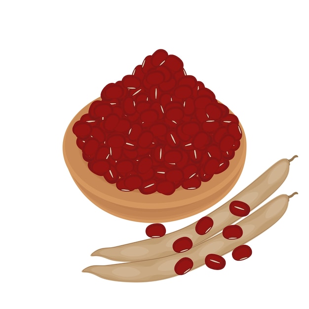 Logotipo de ilustración vectorial Clip art Pila de frijoles adzuki azuki o frijoles rojos