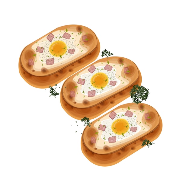 El logotipo de la ilustración vectorial Clipart Gyeran Ppang Pan de huevo coreano aislado