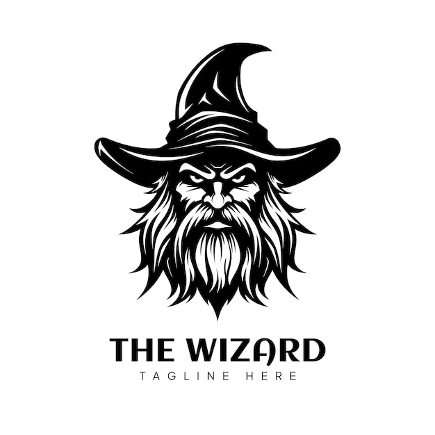 Logotipo de ilustración vectorial de Creative Wizard Warlock