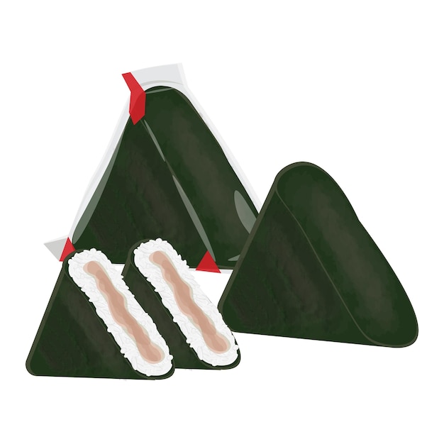 Logotipo de ilustración vectorial Onigiri con un relleno delicioso
