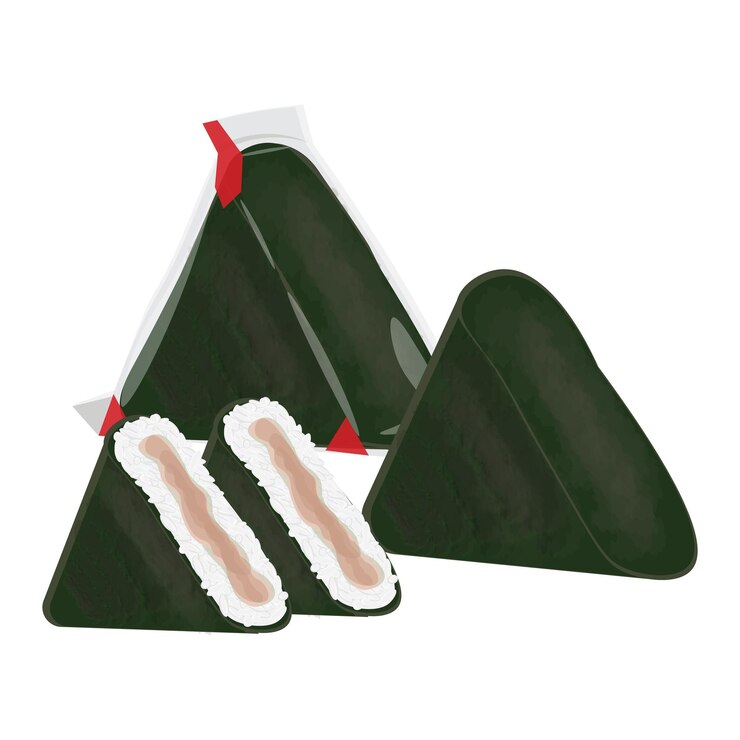 Logotipo de ilustración vectorial Onigiri con un relleno delicioso