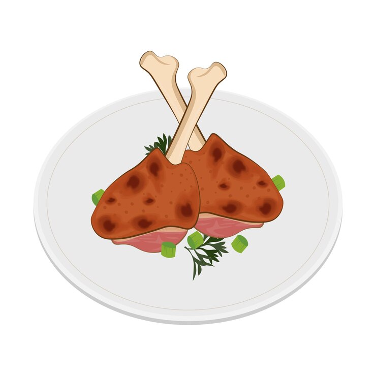 Logotipo de ilustración vectorial de palitos de pollo o piruleta de pollo