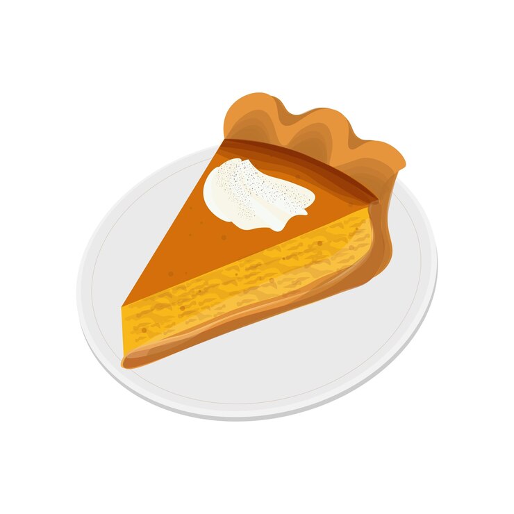 Vector logotipo de ilustración vectorial de una rebanada de pastel de calabaza o pastel de crema