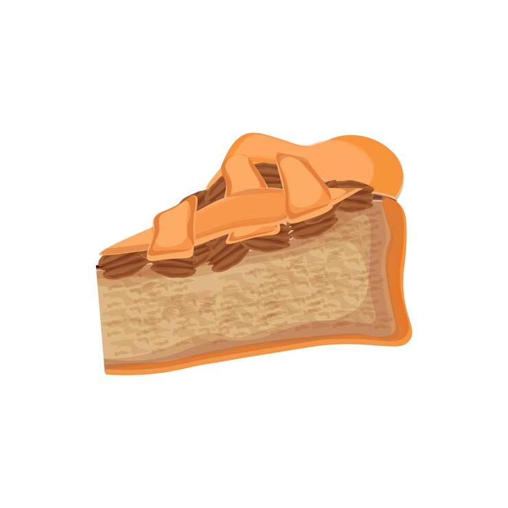 Vector logotipo de ilustración vectorial de una rebanada de pastel de pecan