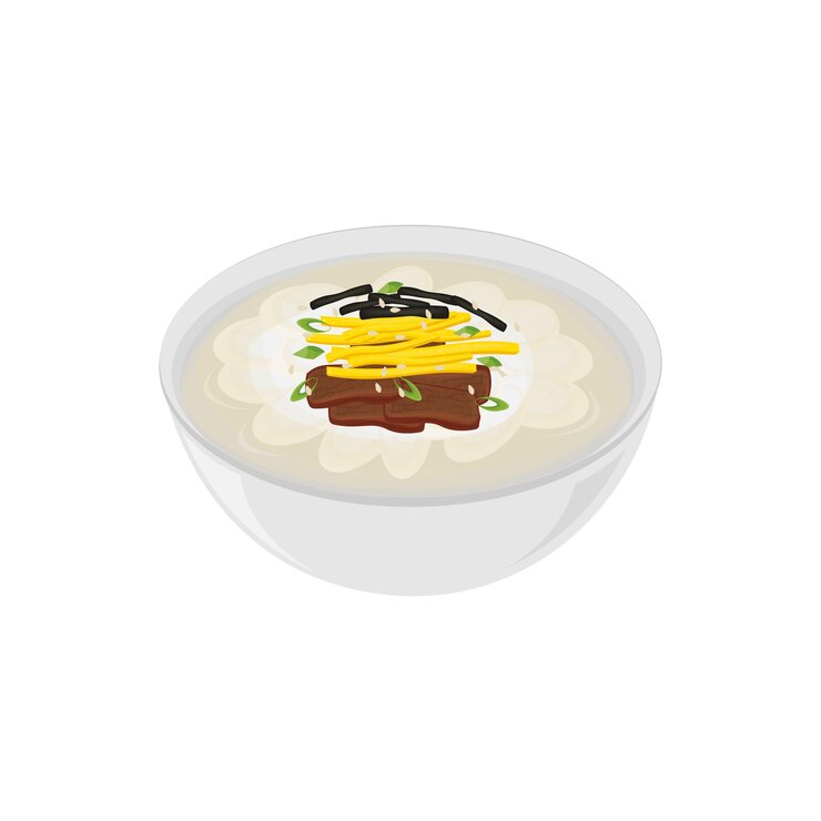 Logotipo de ilustración vectorial de Tteokguk de comida coreana