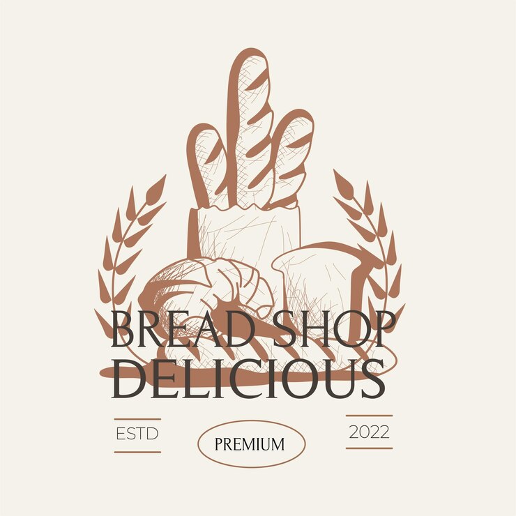 Logotipo de ilustración vintage tipo pan