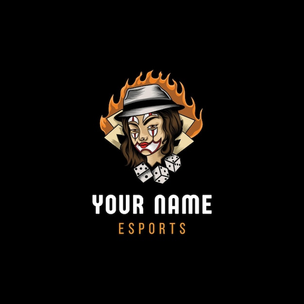 Logotipo ilustrado de juegos del equipo Joker Esports