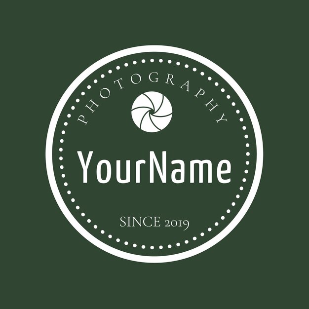 Logotipo ilustrado Plantilla de fotografía mínima