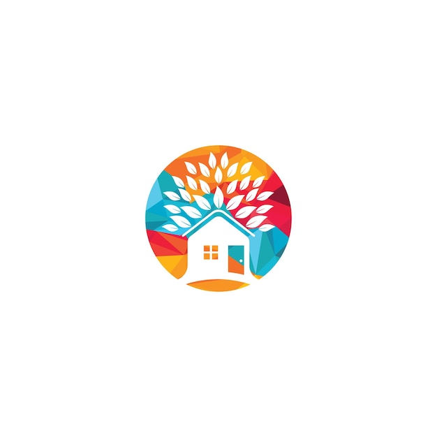 Logotipo ilustrativo de la casa en el árbol para empresas relacionadas con el cuidado del medio ambiente