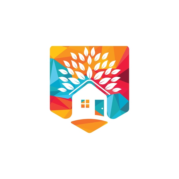 Logotipo ilustrativo de la casa en el árbol para empresas relacionadas con el cuidado del medio ambiente