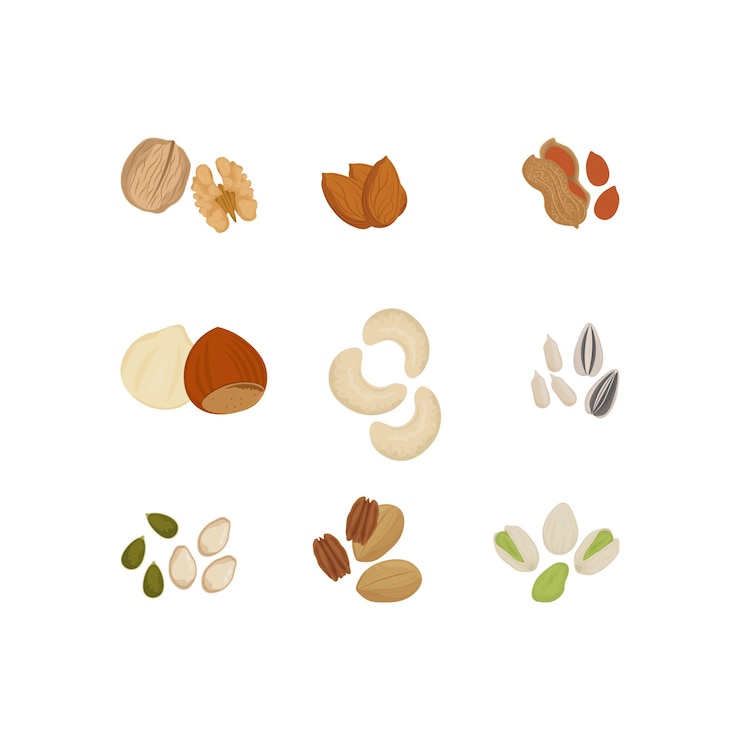 Logotipo ilustrativo de los frutos secos y las semillas