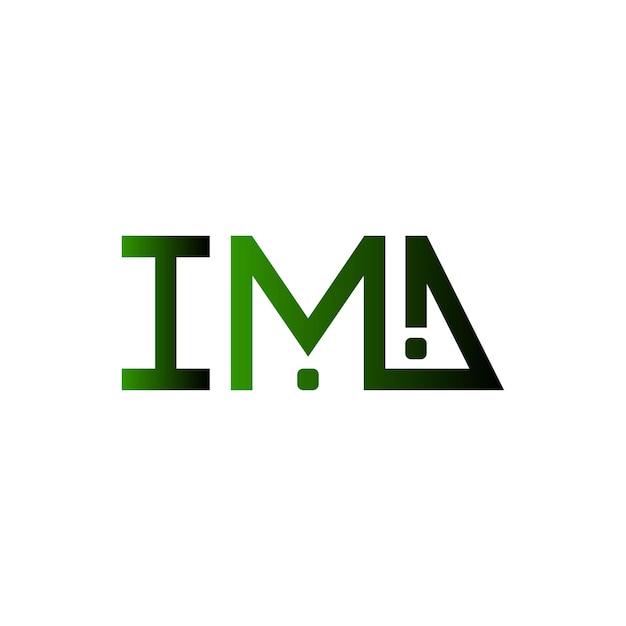 El logotipo de IMA es una tipografía abstracta, simple, moderno y de diseño vectorio minimalista.