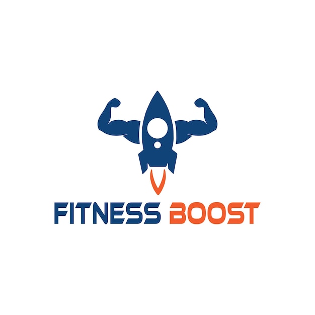 Logotipo de impulso de fitness rocket