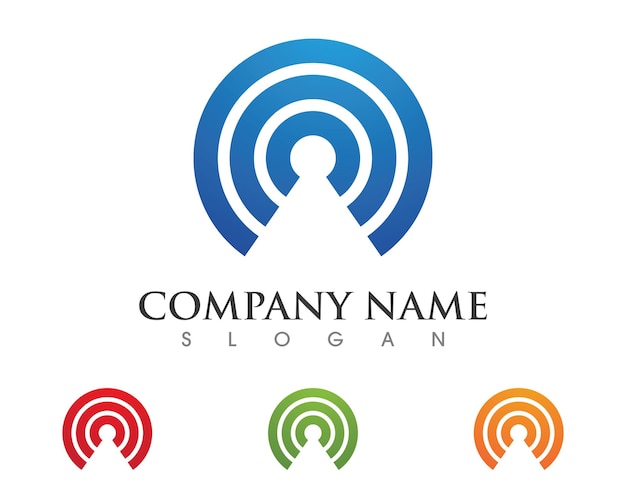 logotipo inalámbrico plantilla vcetor ilustración