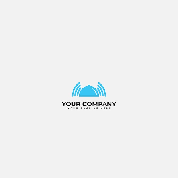 Logotipo inalámbrico y de restaurante logotipo de comida y bebida