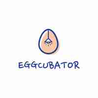 Vector logotipo de incubadora de huevos color de línea diversión simple ilustración de icono moderno diseño de logotipo