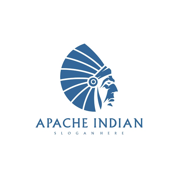 Logotipo indio americano Diseño de emblema indio editable para su negocio Ilustración vectorial
