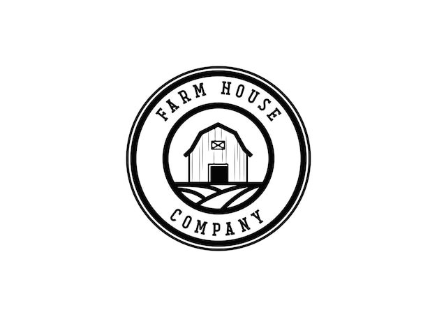 Logotipo de la industria de la casa de campo. Plantilla de diseño de logotipo de granero.