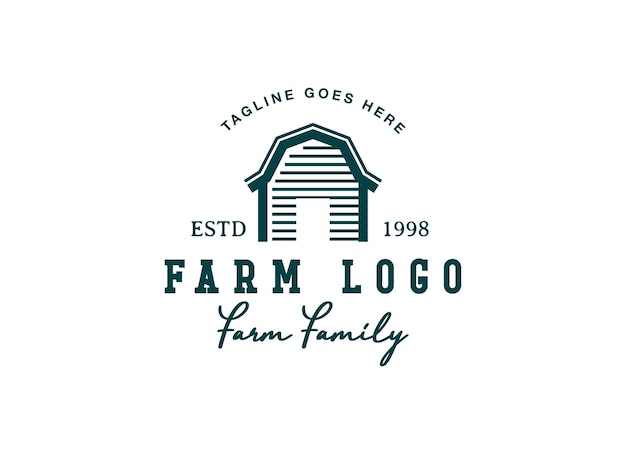 Logotipo de la industria de la casa de campo. plantilla de diseño de logotipo de granero.
