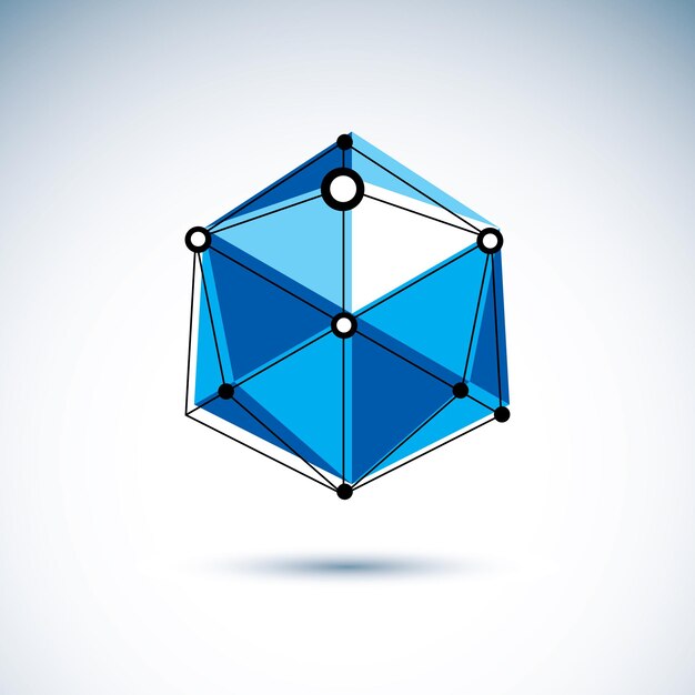Logotipo de la industria de la construcción. Construcción isométrica abstracta, ilustración vectorial de baja poli.