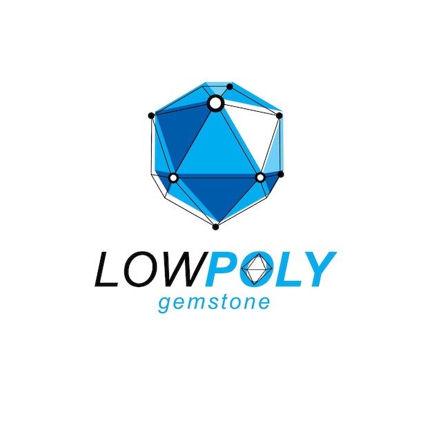 Logotipo de la industria de la construcción. Vector abstracto, forma dimensional isométrica.