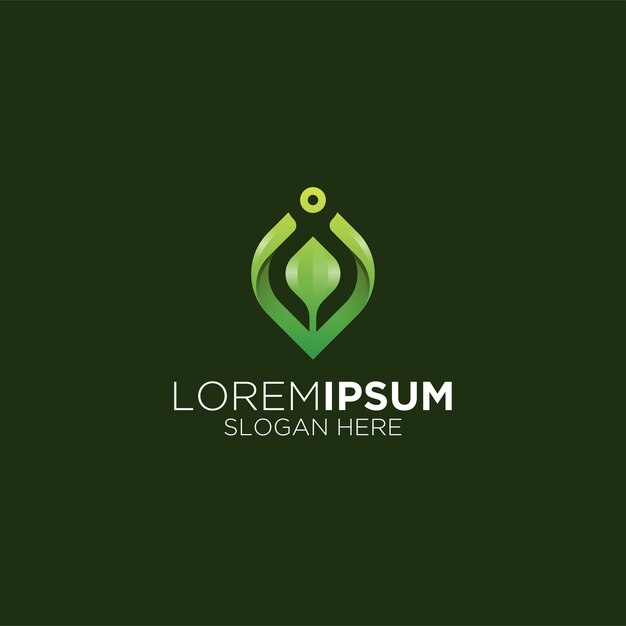 Logotipo de la industria herbal ecológica de hoja elegante