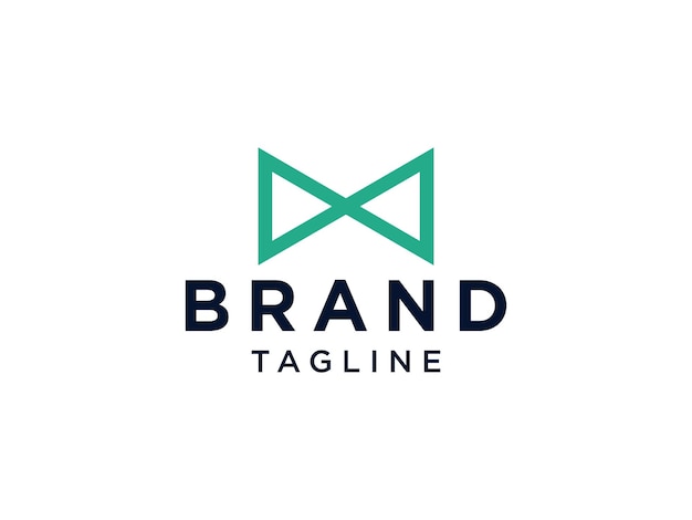 Logotipo infinito. Estilo de línea geométrica verde aislado sobre fondo blanco.
