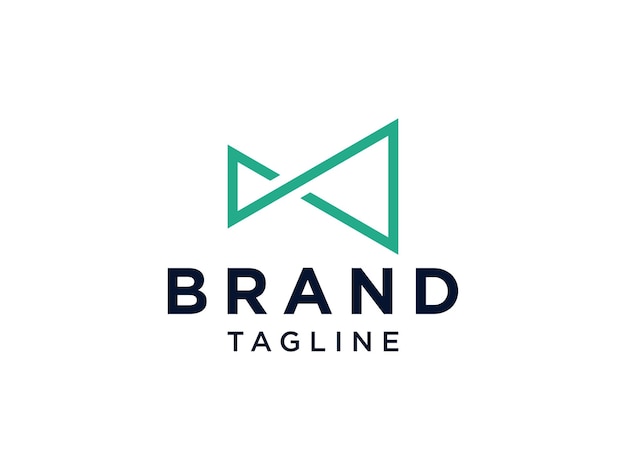 Logotipo infinito. Estilo de línea geométrica verde aislado sobre fondo blanco.