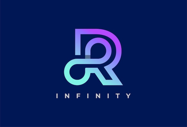 Logotipo infinito, letra r con combinación de iconos infinitos, adecuado para la tecnología y el logotipo de la empresa