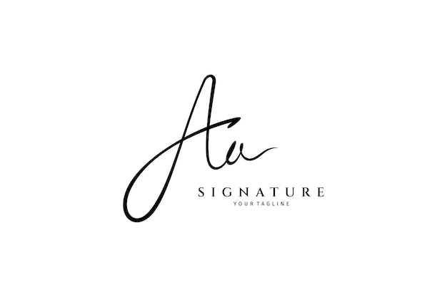 Logotipo inicial de aa en estilo de diseño de firma en blanco y negro