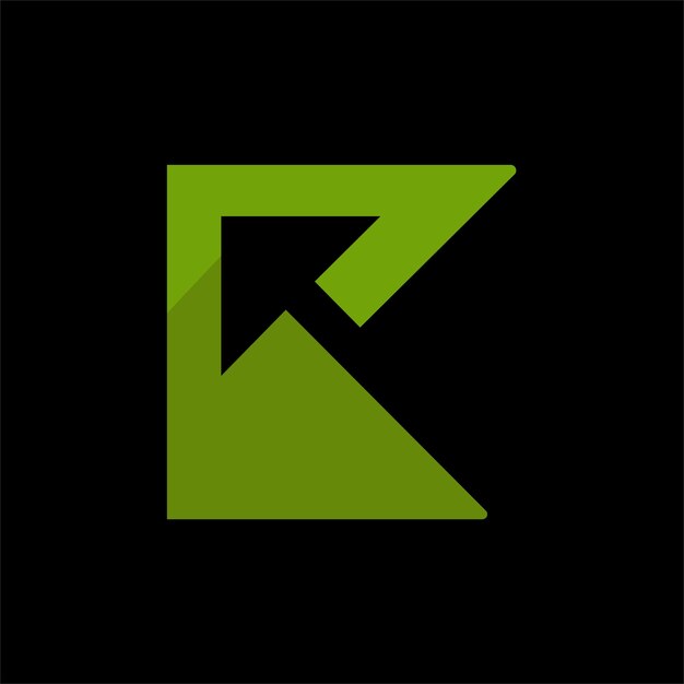 Logotipo inicial abstracto K con plantilla de diseño de flecha
