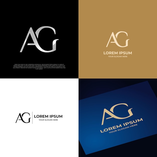 Logotipo Inicial AG Letras Tipografía moderna